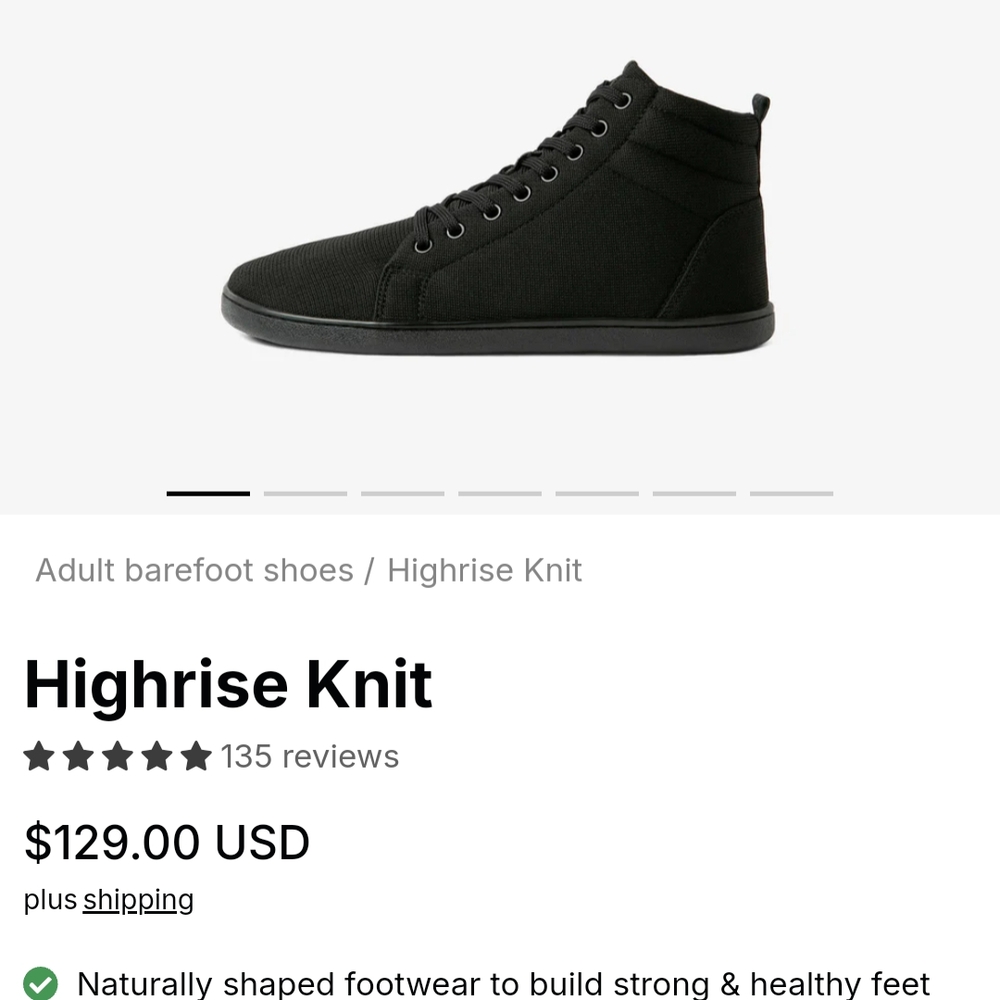 Feelgrounds highrise knit barefoot shoes